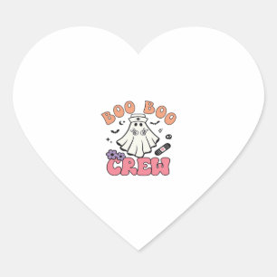 Boo Boo Crew Nurse Halloween Ghost Funny Classic T Heart Sticker