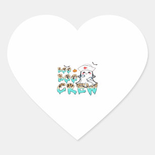 Boo Boo Crew Nurse Halloween Ghost Funny Classic T Heart Sticker