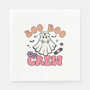Boo Boo Crew Nurse Halloween Ghost Funny Classic T Napkin