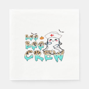 Boo Boo Crew Nurse Halloween Ghost Funny Classic T Napkin