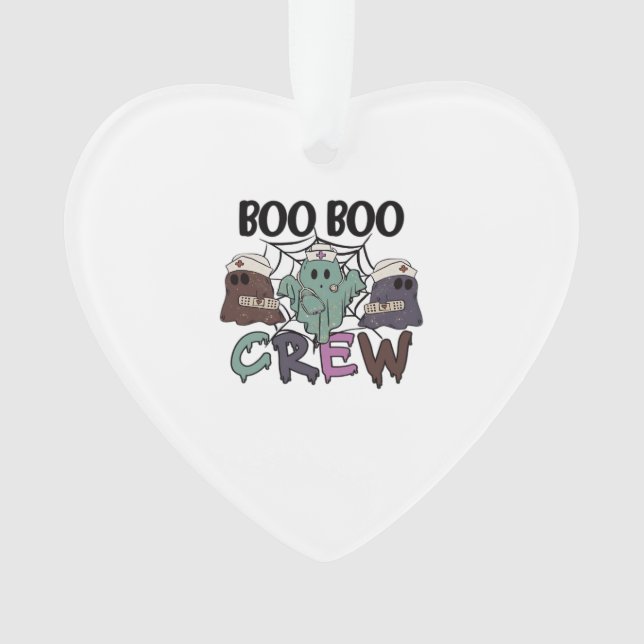 Boo Boo Crew Nurse Halloween Ghost Funny Classic T Ornament (Front)