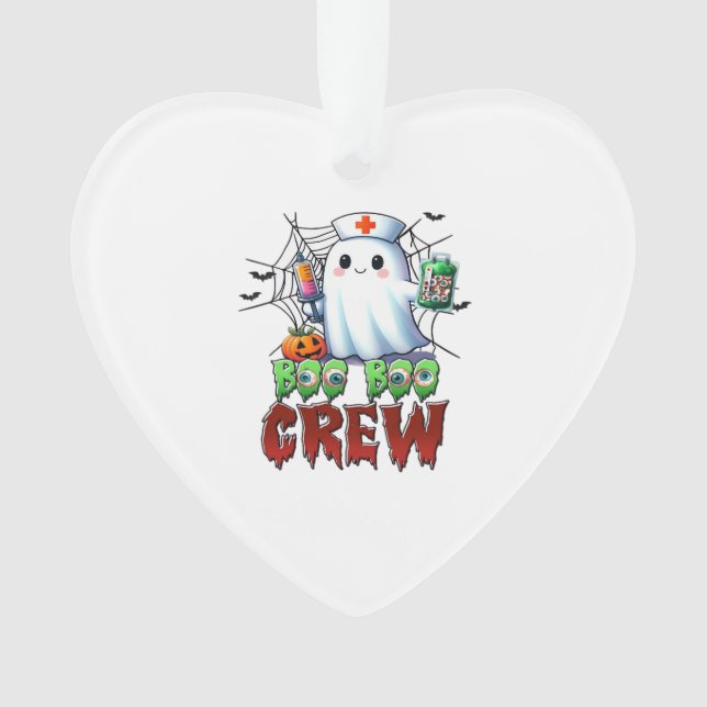 Boo Boo Crew Nurse Halloween Ghost Funny Classic T Ornament (Front)