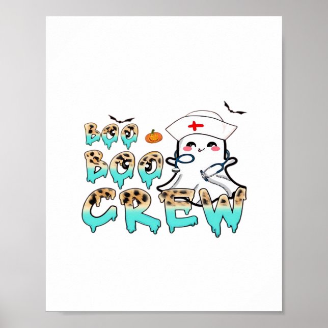 Boo Boo Crew Nurse Halloween Ghost Funny Classic T Poster (Front)