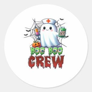 Boo Boo Crew Nurse Halloween Ghost Funny Classic T Round Sticker