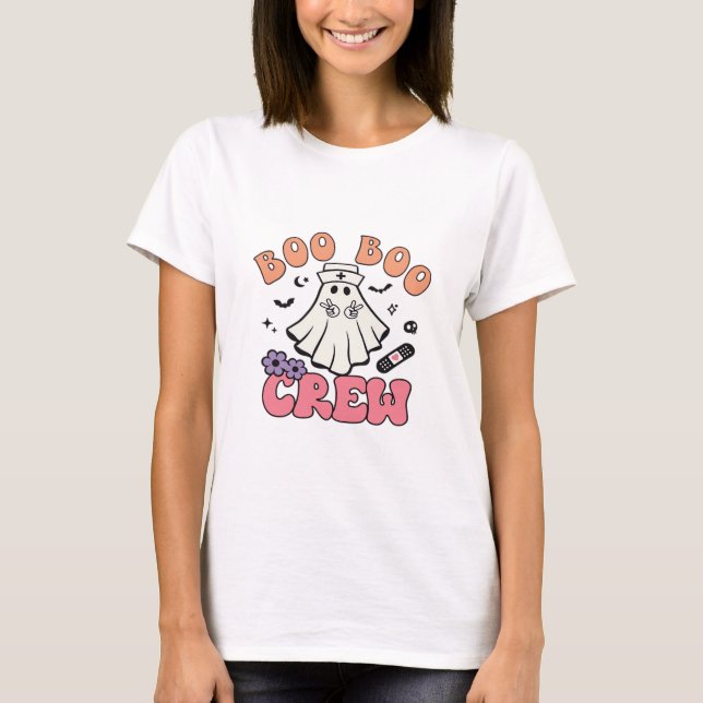 Boo Boo Crew Nurse Halloween Ghost Funny Classic T T-Shirt (Front)