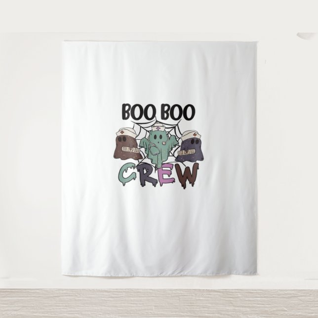 Boo Boo Crew Nurse Halloween Ghost Funny Classic T Tapestry (Front)