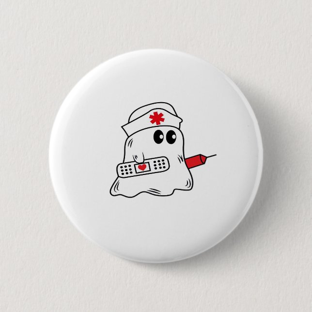 Boo Boo Crew Nurse Halloween Ghost Funny Oversized 6 Cm Round Badge (Front)