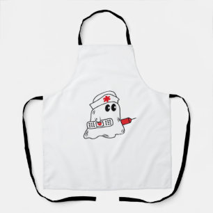 Boo Boo Crew Nurse Halloween Ghost Funny Oversized Apron