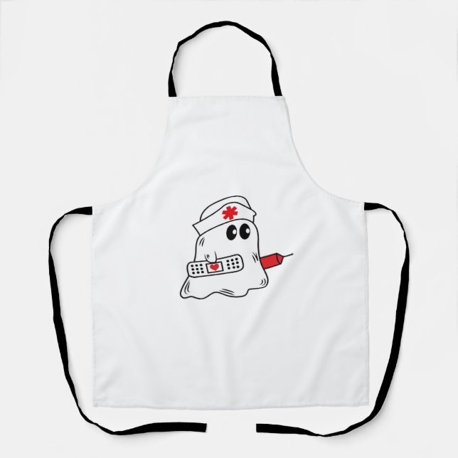 Boo Boo Crew Nurse Halloween Ghost Funny Oversized Apron (Front)