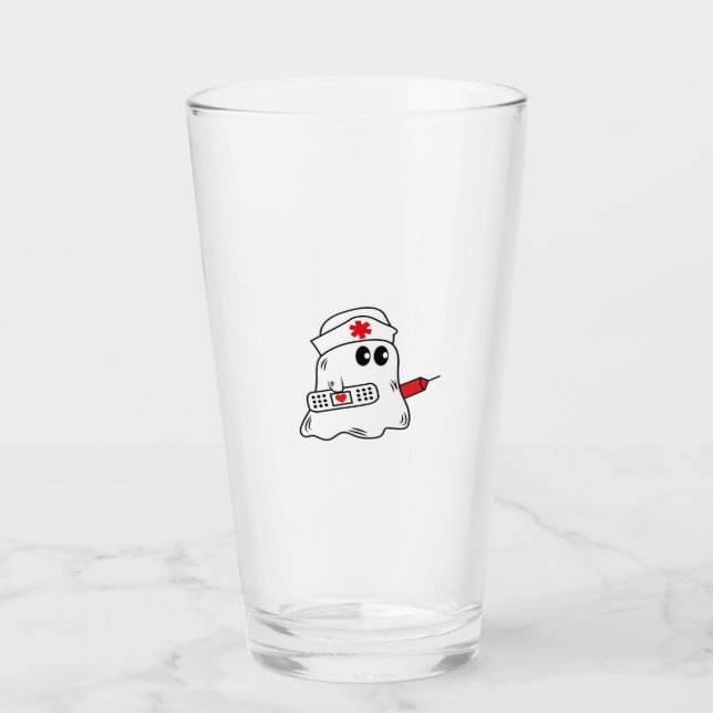 Boo Boo Crew Nurse Halloween Ghost Funny Oversized Glass (Front)