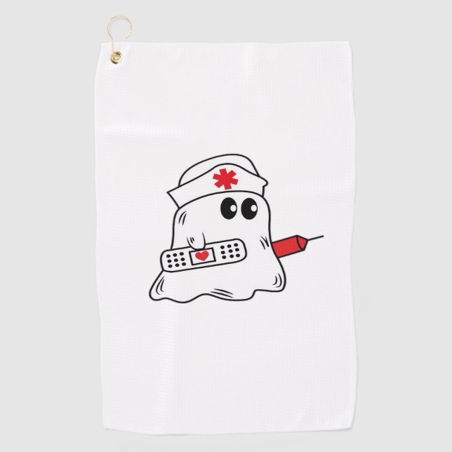 Boo Boo Crew Nurse Halloween Ghost Funny Oversized Golf Towel (Front)