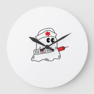 Boo Boo Crew Nurse Halloween Ghost Funny Oversized Large Clock