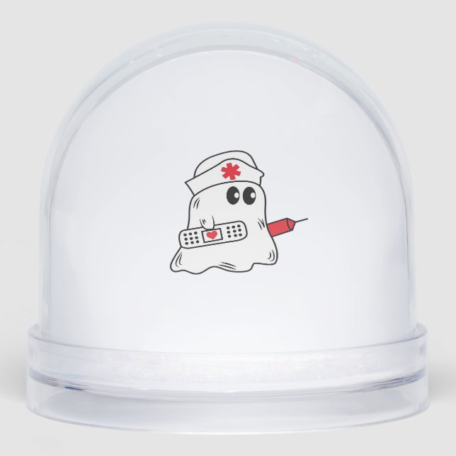 Boo Boo Crew Nurse Halloween Ghost Funny Oversized Snowglobe (Front)