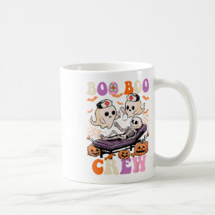 Boo Boo Crew Nurse Halloween Ghost Skeleton Nurses Coffee Mug