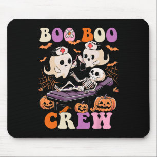 Boo Boo Crew Nurse Halloween Ghost Skeleton Nurses Mouse Mat