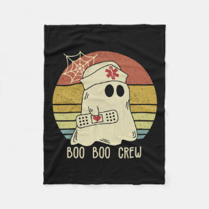 Boo Boo Crew Nurse Halloween Nurse For Women Fleece Blanket