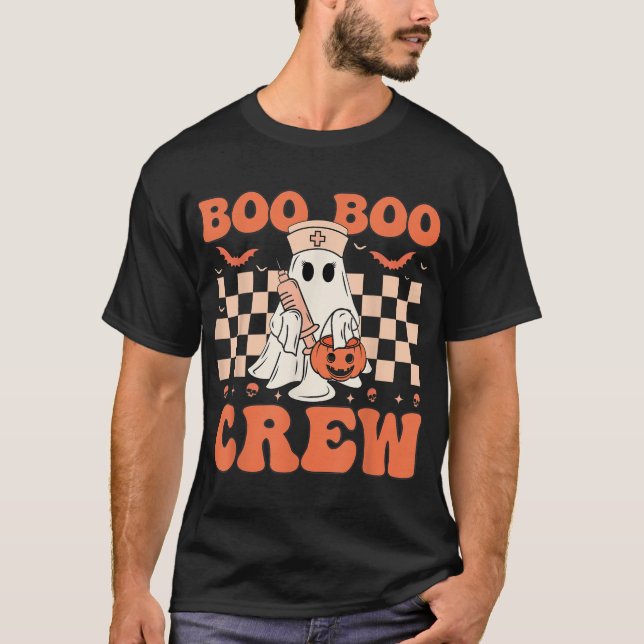 Boo Boo Crew Nurse Halloween Nurse Ghost Women  T-Shirt (Front)