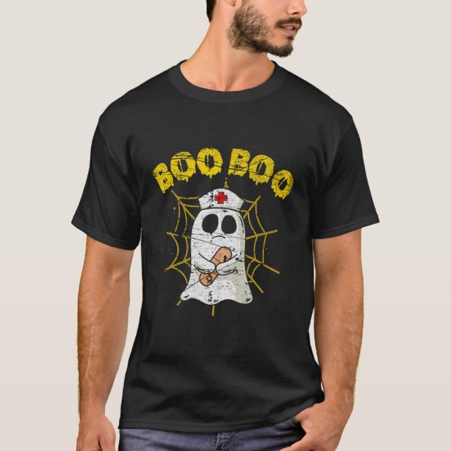 Boo Boo Crew Nurse Halloween Nurses Rn Ghost T-Shirt (Front)
