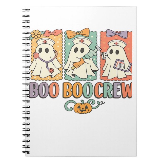 Boo boo crew nurse halloween shirt|nurse shirting  notebook (Front)