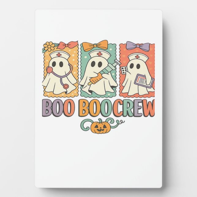 Boo boo crew nurse halloween shirt|nurse shirting  plaque (Front)