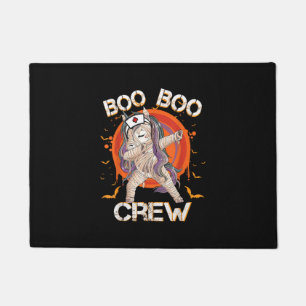 Boo Boo Crew Nurse Mummy Unicorn Halloween Custome Doormat