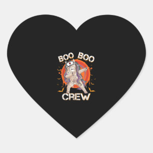 Boo Boo Crew Nurse Mummy Unicorn Halloween Custome Heart Sticker