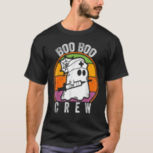 Boo Boo Crew Nurse Retro Vintage Halloween Nurses T-Shirt