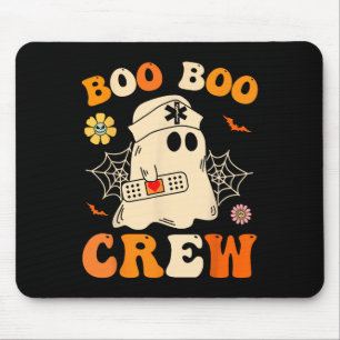 Boo Boo Crew Nurse Shirt Funny Ghost Retro Hallowe Mouse Mat
