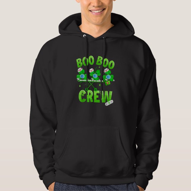 Boo Boo Crew Nurse St Patrick S Day Shamrock Face  Hoodie (Front)