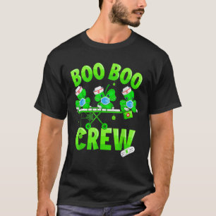 Boo Boo Crew Nurse St Patrick's Day Shamrock Face  T-Shirt