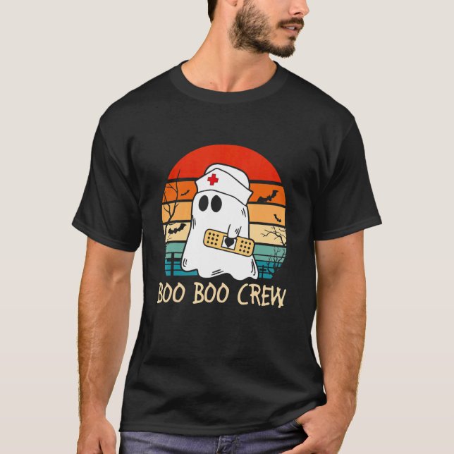 Boo Boo Crew quote Nurse cool Halloween Nurse Cost T-Shirt (Front)