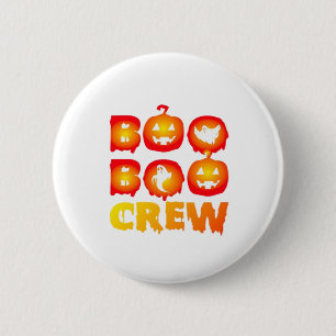 Boo Boo Crew Shirt – Funny Ghost Halloween Nurse & 6 Cm Round Badge