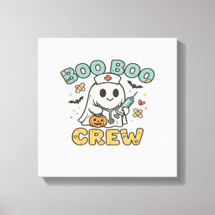 Boo Boo Crew Shirt � Funny Ghost Halloween Nurse & Canvas Print