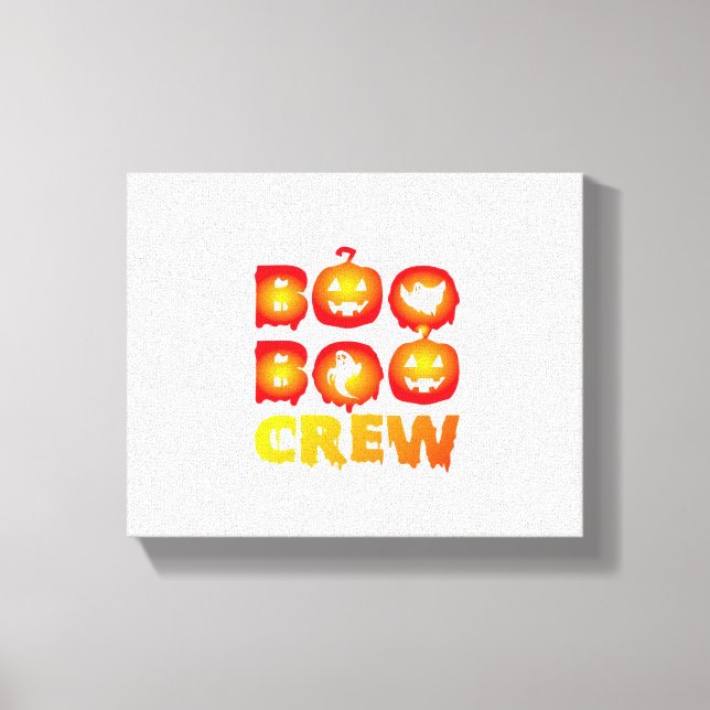 Boo Boo Crew Shirt – Funny Ghost Halloween Nurse & Canvas Print (Front)