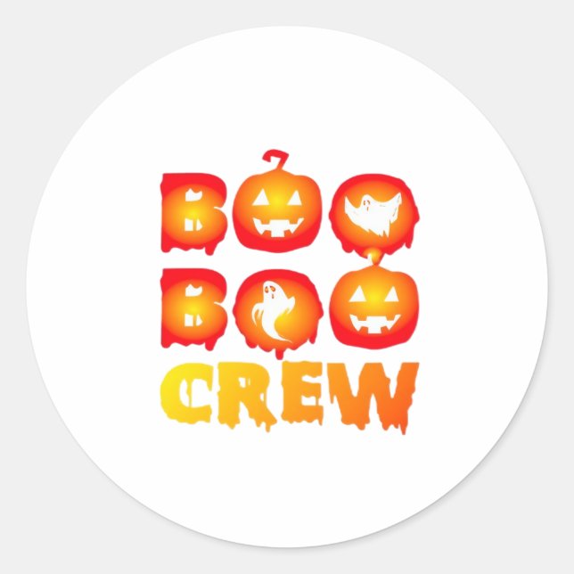 Boo Boo Crew Shirt – Funny Ghost Halloween Nurse & Classic Round Sticker (Front)