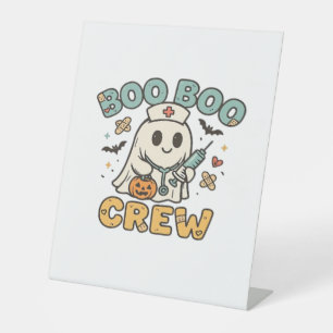 Boo Boo Crew Shirt � Funny Ghost Halloween Nurse & Pedestal Sign