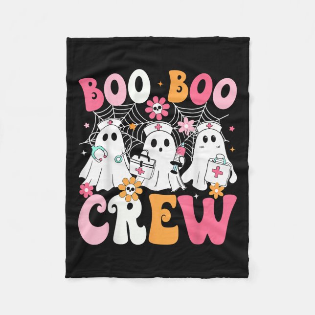 Boo Boo Crew Soky Nurse Ghost Nursing Halloween Nu Fleece Blanket (Front)
