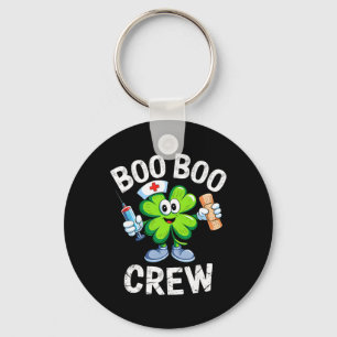 Boo Boo Crew St Patricks Day Nurse Scrub Top Saint Key Ring