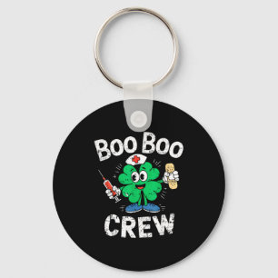 Boo Boo Crew St Patricks Day Nurse Scrub Top Saint Key Ring