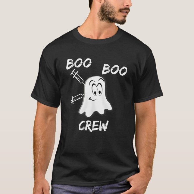 Boo Boo Crew Vaccinated Halloween 2021 Witches Pum T-Shirt (Front)