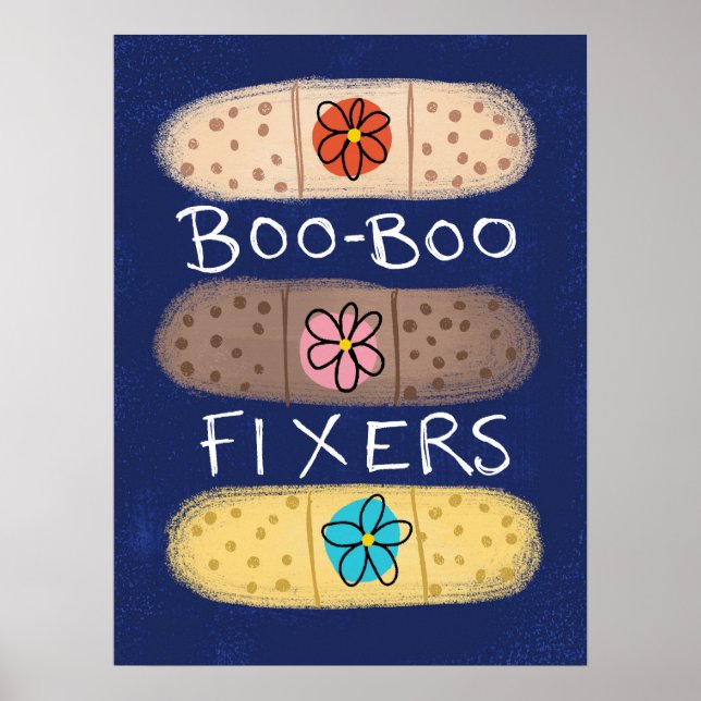 Boo-Boo Fixer Bandaids Poster Wall Art (Front)