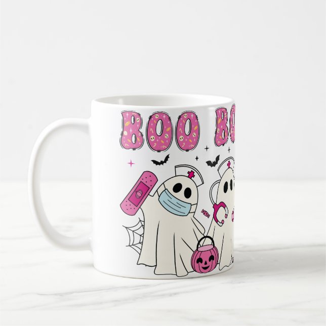 "Boo Boo Halloween Ghost Doctor & Nurse Coffee Mug (Left)