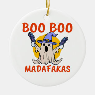 Boo Boo Madafakas Funny Halloween Ghost Ceramic Tree Decoration