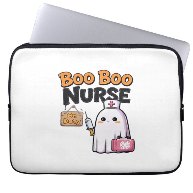 Boo Boo Nurse On Duty Classic T-Shirt Laptop Sleeve (Front)