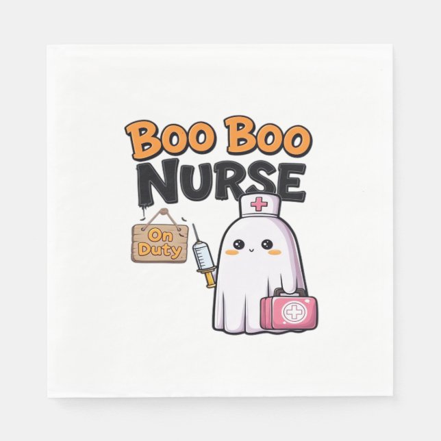 Boo Boo Nurse On Duty Classic T-Shirt Napkin (Front)