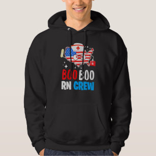 Boo Boo Rn Crew American Flag 4th Of July Usa Nurs Hoodie