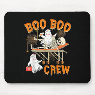 Boo Boo Skeleton Crew Nurse Funny Ghost Women Hall Mouse Mat