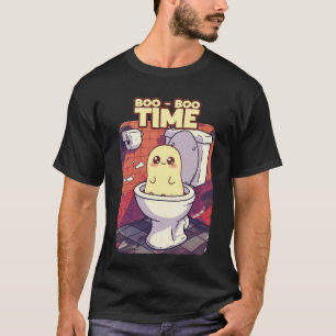 Boo-Boo Time – Funny Ghost Toilet Design T-Shirt