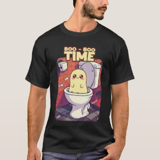 Boo-Boo Time – Funny Ghost Toilet Design T-Shirt