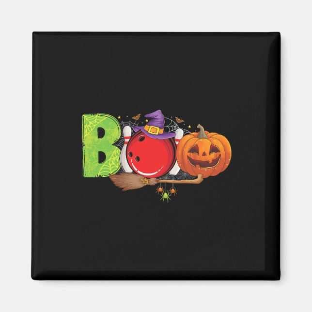 Boo Bowling Byll Pins Lover Bowling Halloween Cost Magnet (Front)